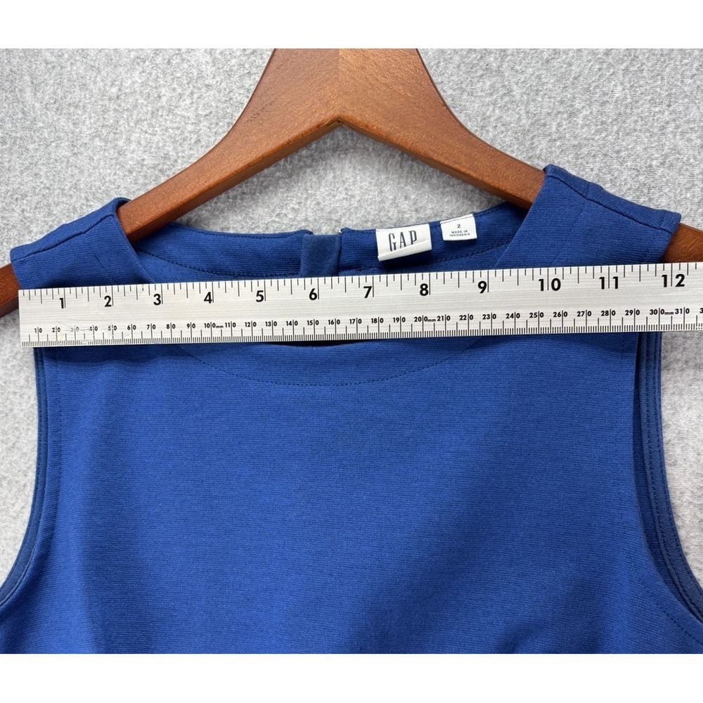 Gap Royal Blue Fit and Flare Ponte Flutter Hem Dress Size 2 Stretch Classic Chic - Picture 10 of 13